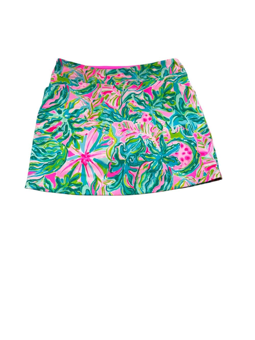 Lilly Pulitzer Luxletic Monica Skort 12 Pink Green Tennis Pickleball Golf Preppy